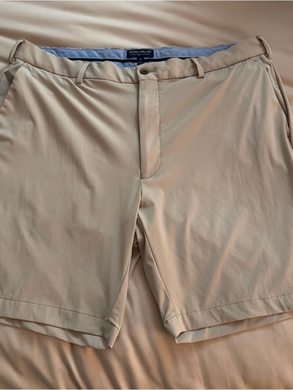 Peter Millar crown crafted khaki  Flat-Front Performance Shorts